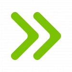 Green double arrows symbolizing fast cell processing and lab automation.
