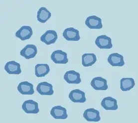 Schematic illustration of a single-cell suspension after tissue dissociation and isolation.