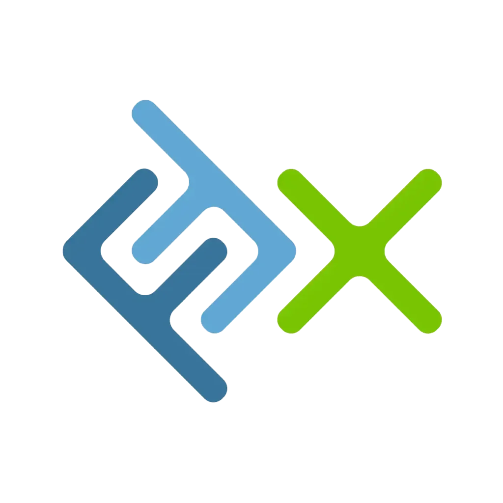 Logo of FFX featuring stylized blue and green letters representing a biotechnology or life science company.