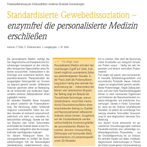 Article on enzyme-free tissue dissociation in mt medizintechnik 2/2026 highlighting sample preparation for single-cell applications