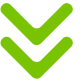 Green double arrow icon pointing down, symbolizing fast forward, acceleration or next step.